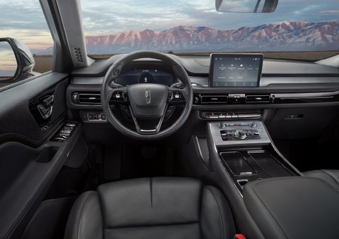 The interior of a Lincoln Aviator® SUV is shown | Angela Krause Lincoln of Alpharetta in Alpharetta GA